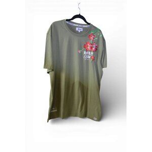 Highly Undrtd Men’s Graphic T-Shirt Olive Floral Script Size L New w/ Tags